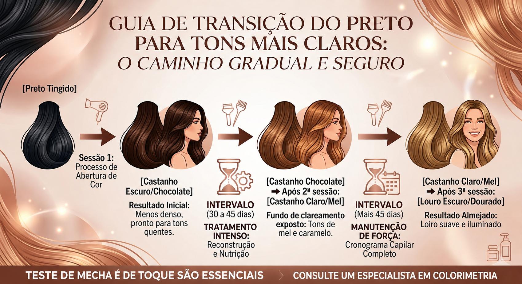 GUIA DE TRANSIÇÃO DO PRETO PARA TONS MAIS CLAROS